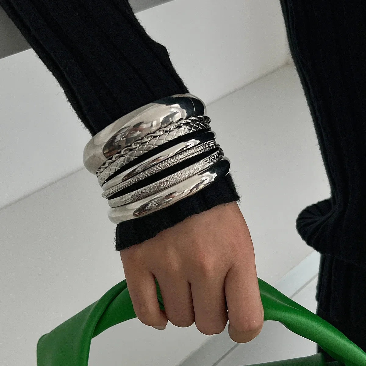 Punk Metal Bangle Set