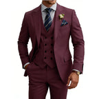 Three-Piece Double-Breasted Formal Tuxedo