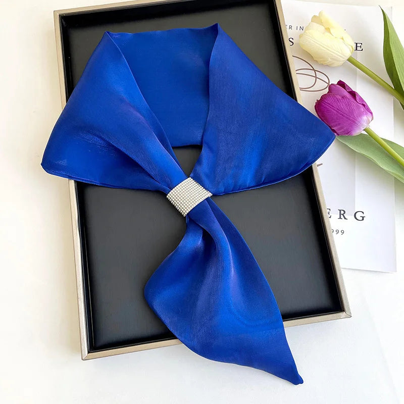 Small Silk Square Ear Scarf