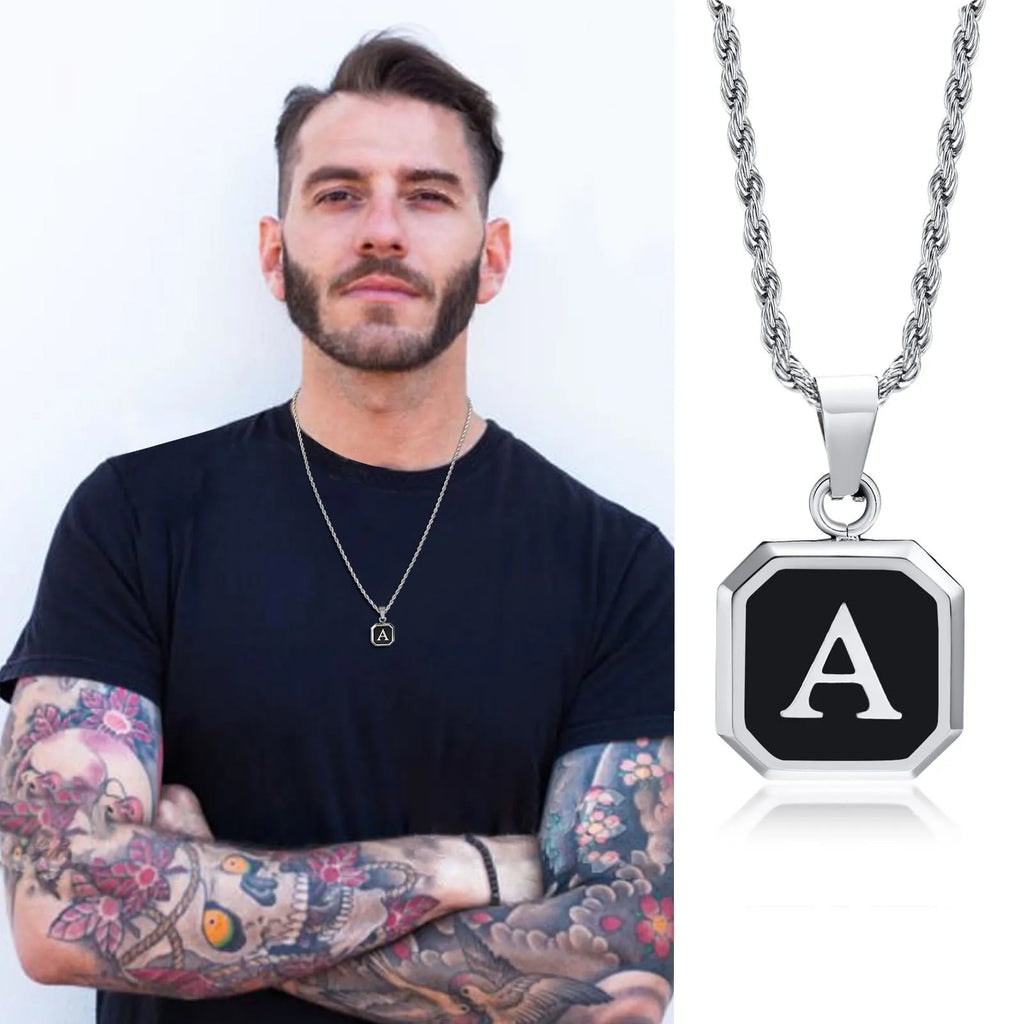 Initials Letter Pendant Necklace