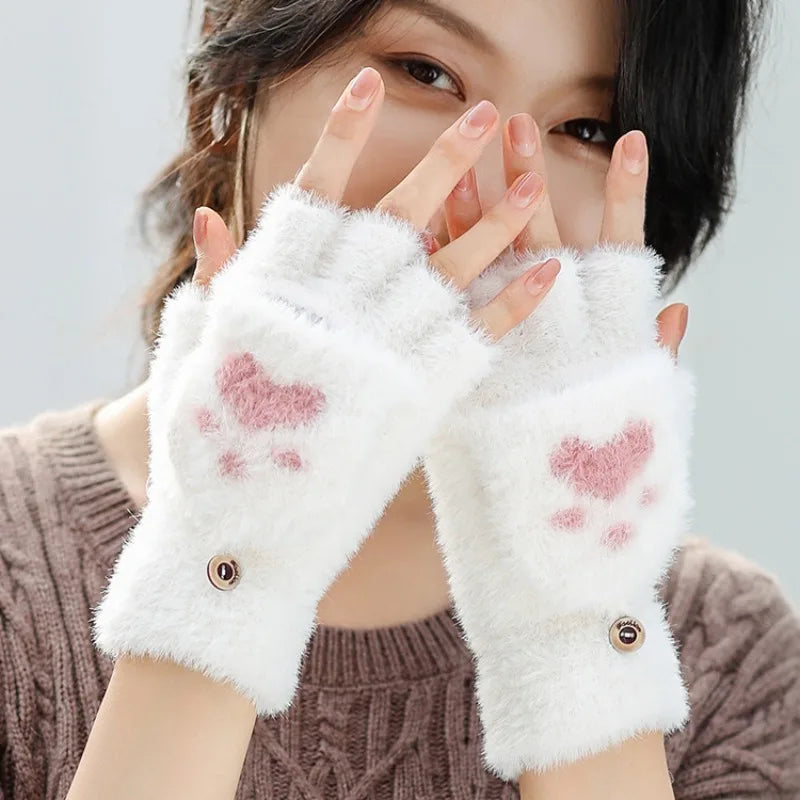 Warm Cat Paw Style Gloves