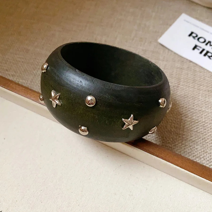 Vintage Wooden Round Bangle