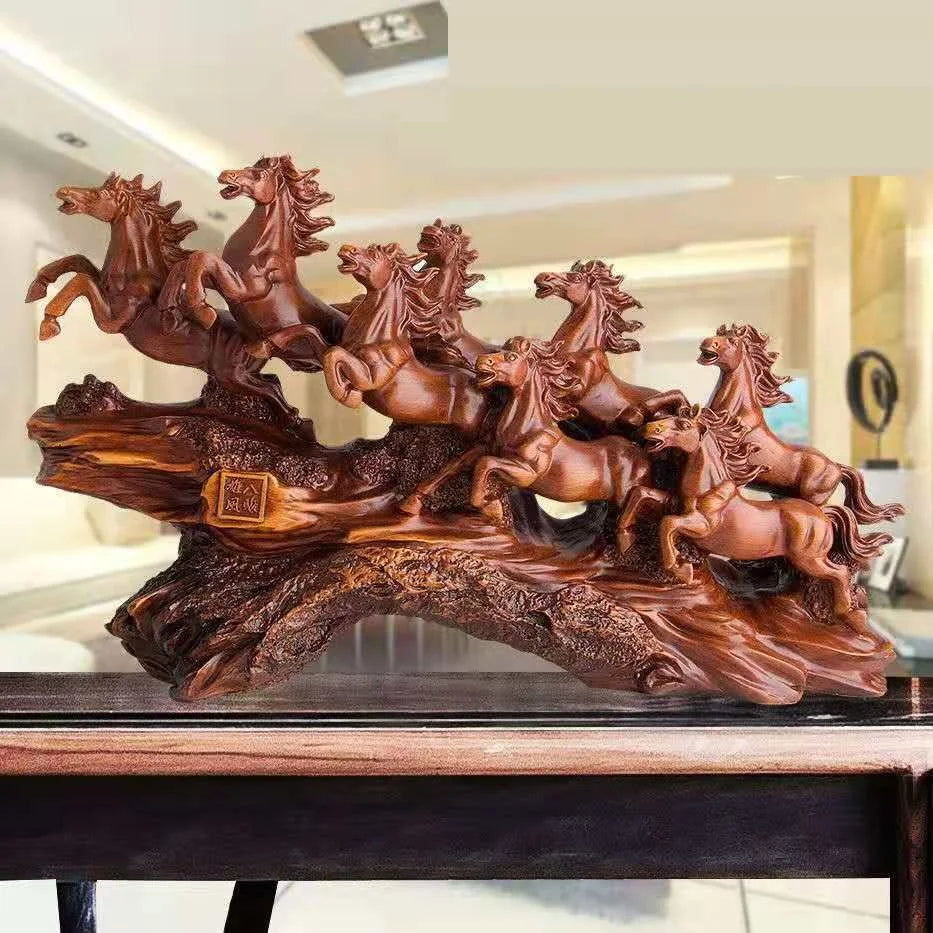 Resin Eight Horses Ornament