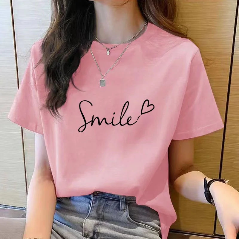 Blended Graphic Print Short Sleeve T-Shirt