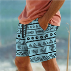 Geometric 3D Print Beach Shorts