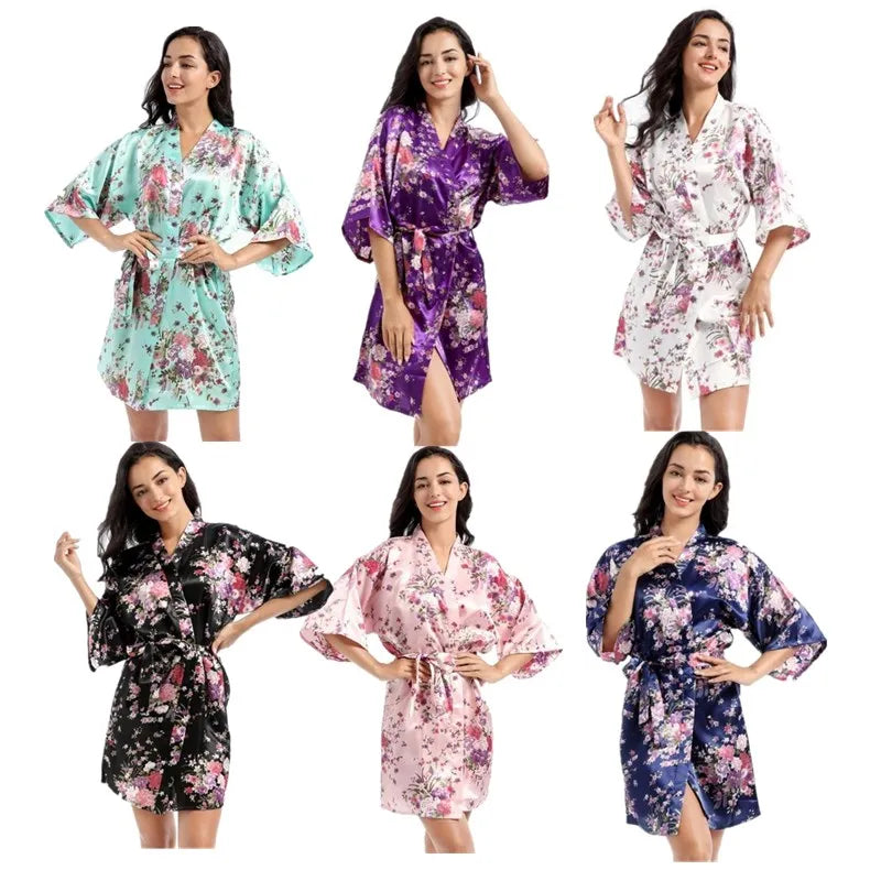 Daffodil Floral Kimono Bathrobe