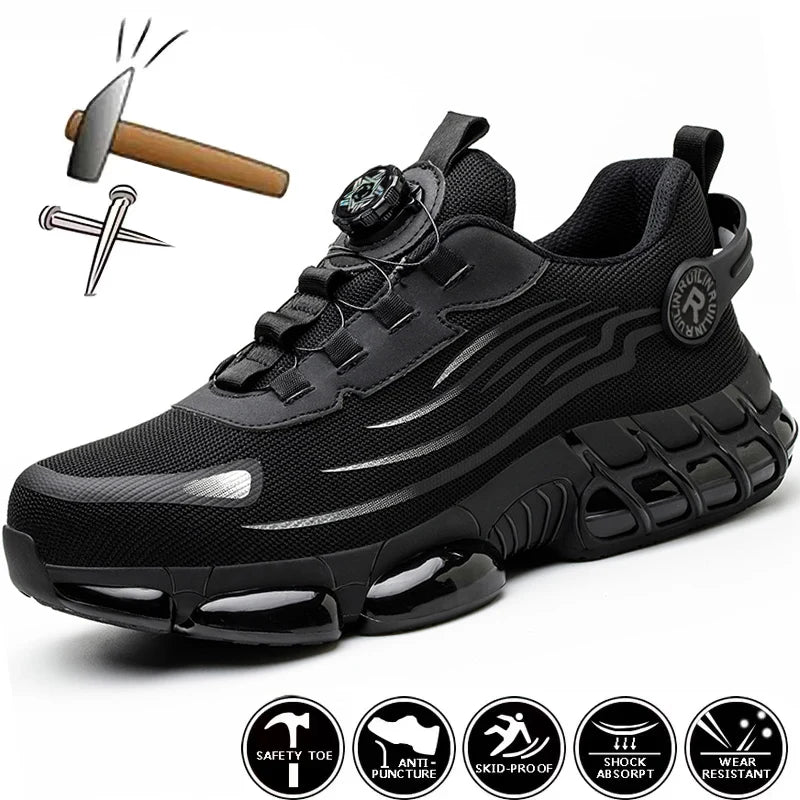 Rotating-Button Anti-Smash Safety Shoes