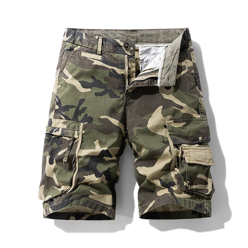 Camo Multi-Pocket Loose Shorts