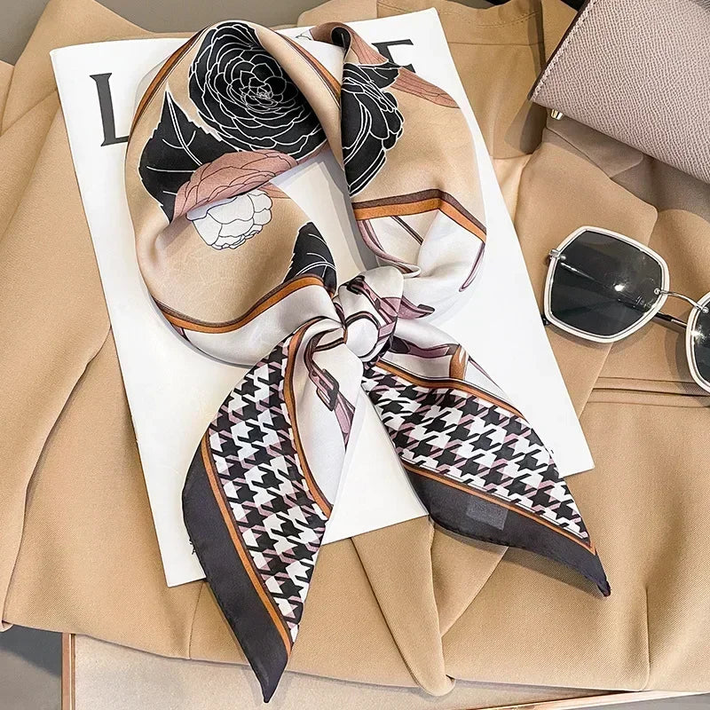 Luxury Print Silk Square Scarf