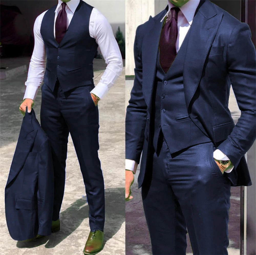 Solid Formal Single-Breasted Suit Set
