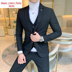 Boutique Plaid Three-Piece Business Suit