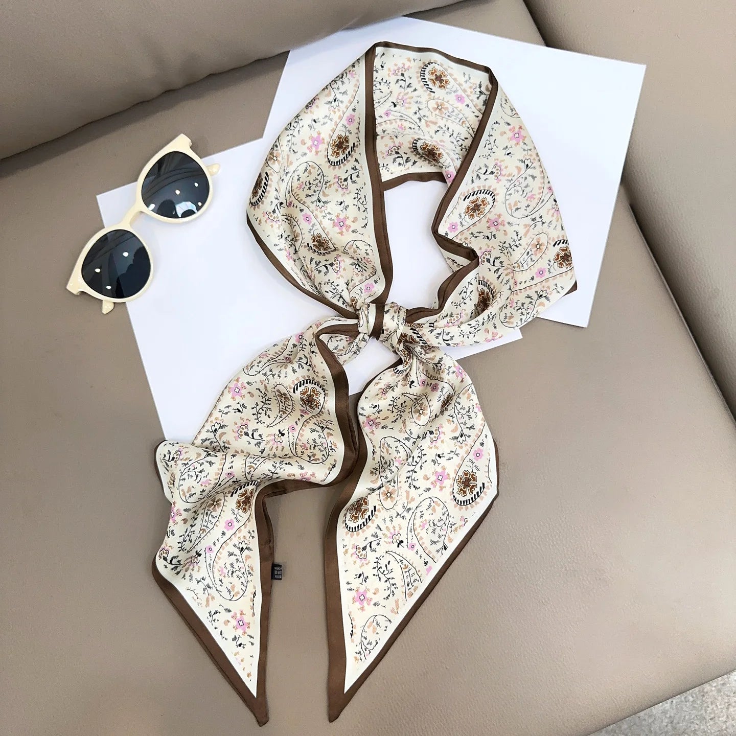 Horse Pattern Long Silk Scarf