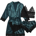 4PCS Woman Bathrobe Set