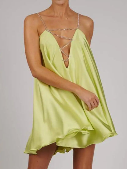 Mini Casual Chain Suspender Dress