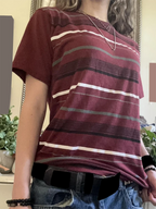 Everyday Broadcloth Striped Crew Neck True-To-Size Fit T-Shirt