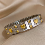 Vintage Heart Star Bangle Bracelet