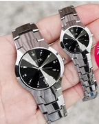 Couples Dial Cutting Quartz Watch