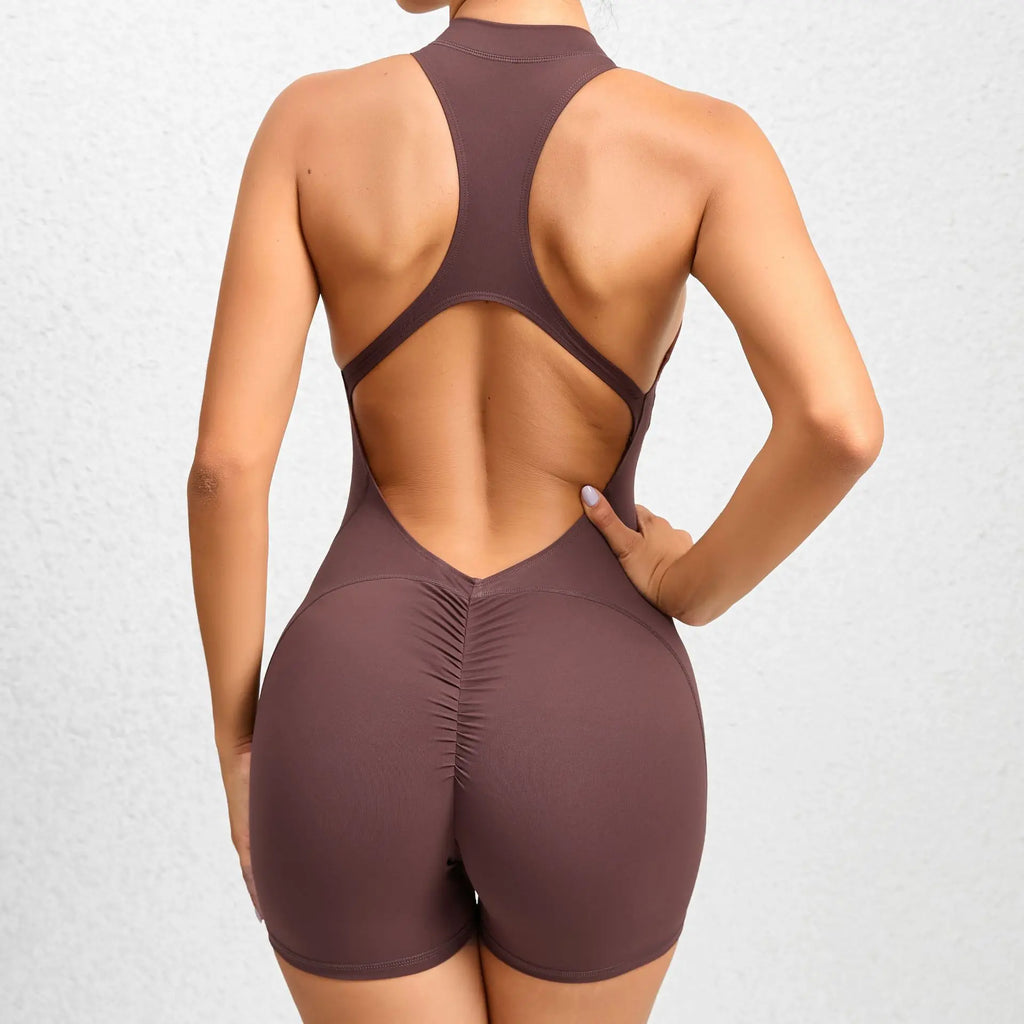 Nylon Patchwork Long Sleeve True-To-Size Fit Sports Jumpsuit