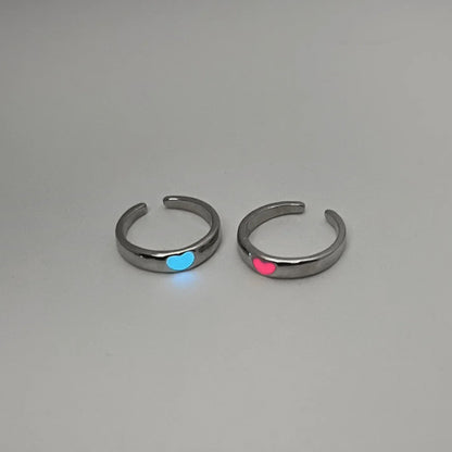 Luminous Couple Heart Ring