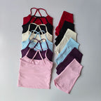 Everyday Solid Sleeveless True-To-Size Fit Two-Piece Yoga Set