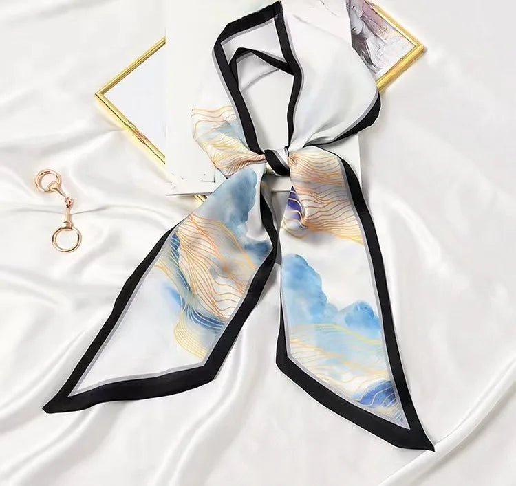 Horse Pattern Long Silk Scarf