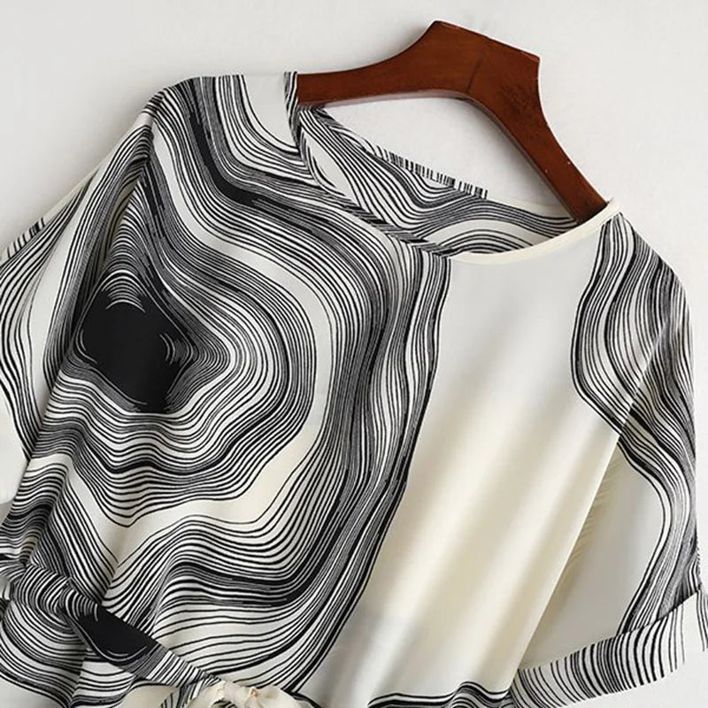 Vortex Striped Design Women Shirt