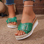 Peep Toe Wedge Sandals