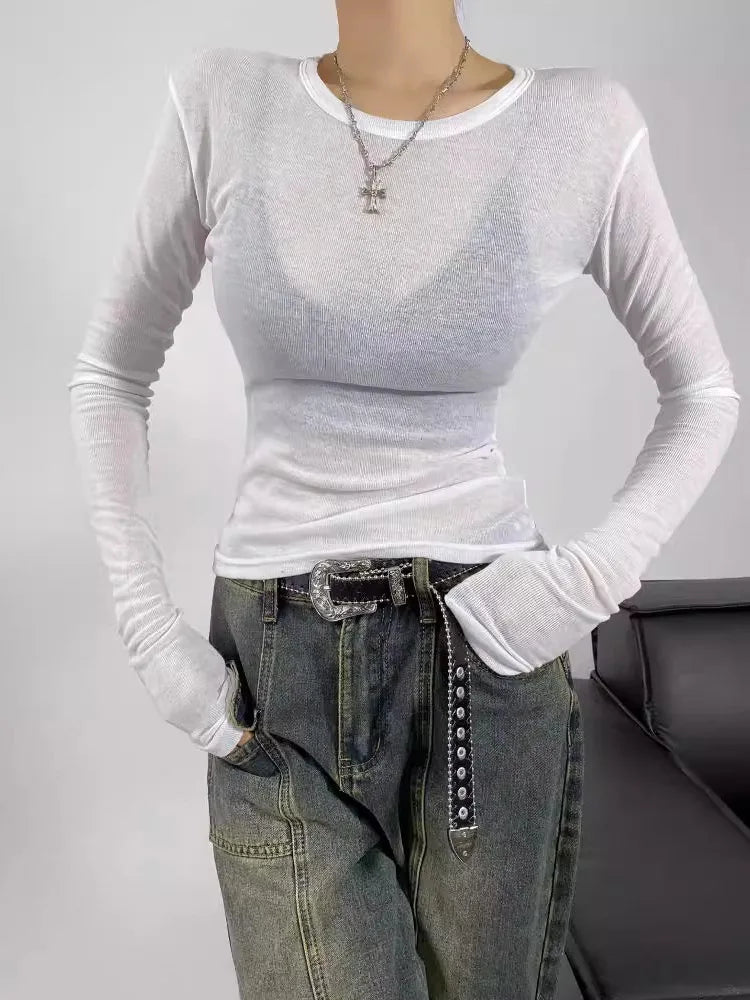 Broadcloth Solid Crew Neck True-To-Size Fit Top