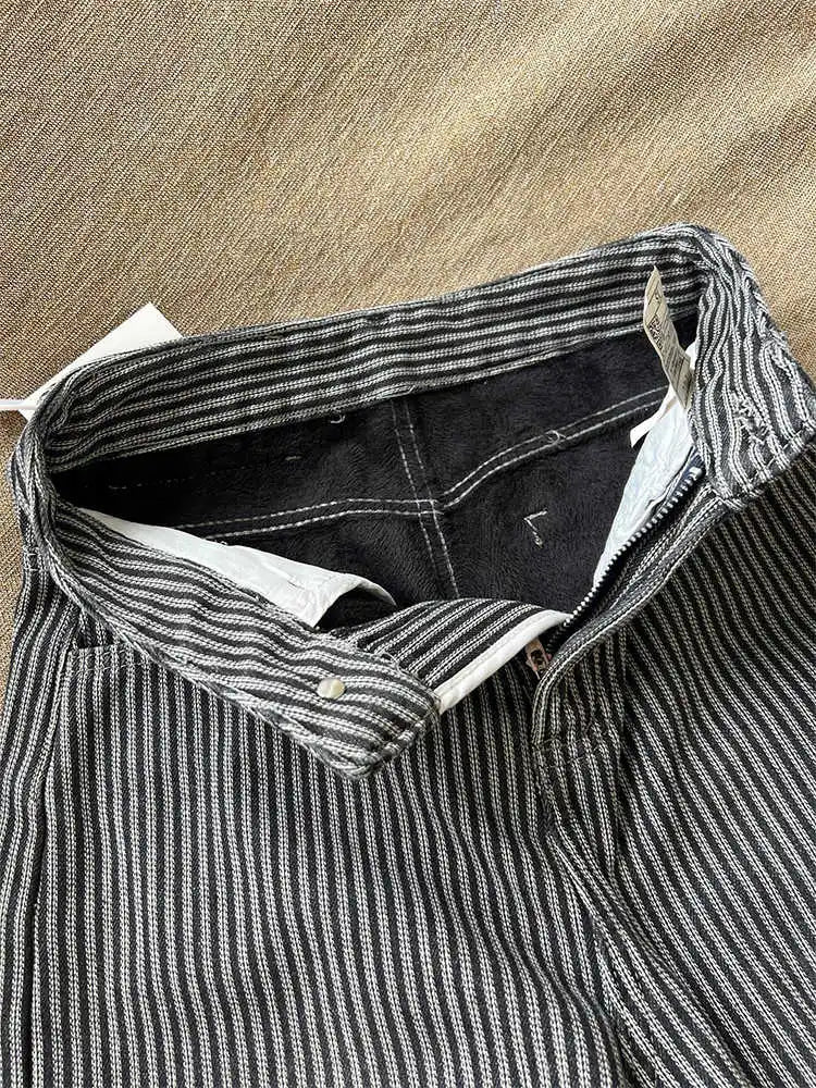 2026 Winter Women's Striped Velvet Denim Pants