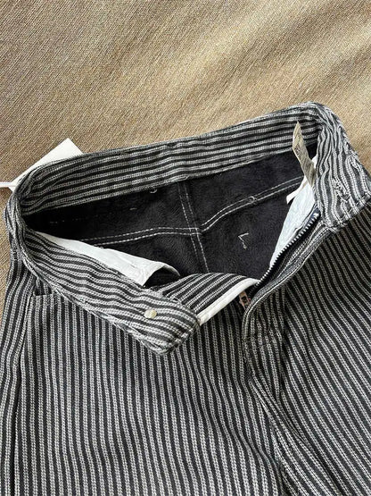 2026 Winter Women's Striped Velvet Denim Pants