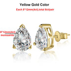 Pear Cut Moissanite Stud Earrings