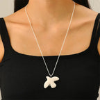 Ceramic Dove Hoop Necklace