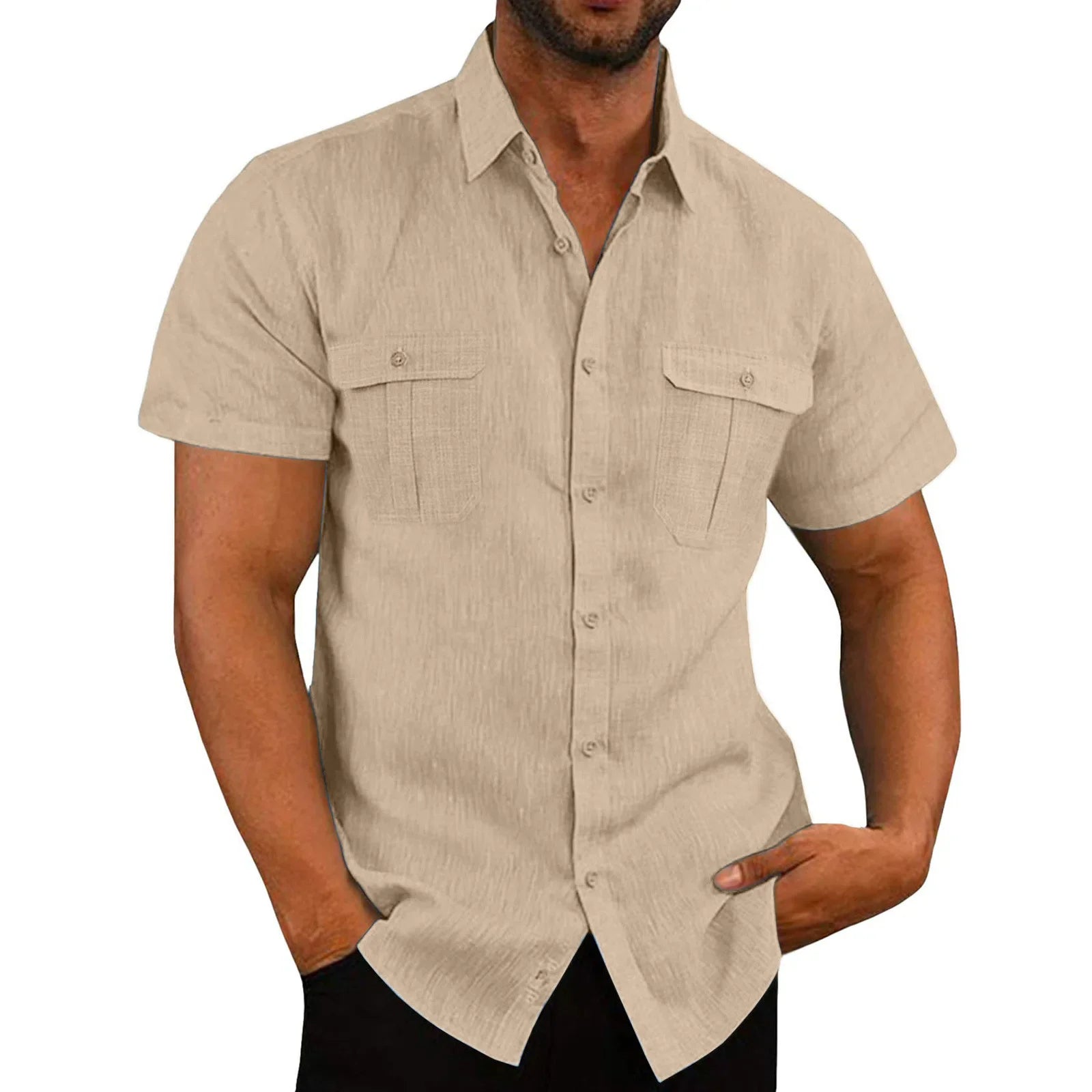 Solid Linen Casual Shirt