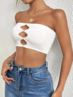 Pearl Detail Strapless Tube Top