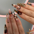 Leopard Print French False Nails