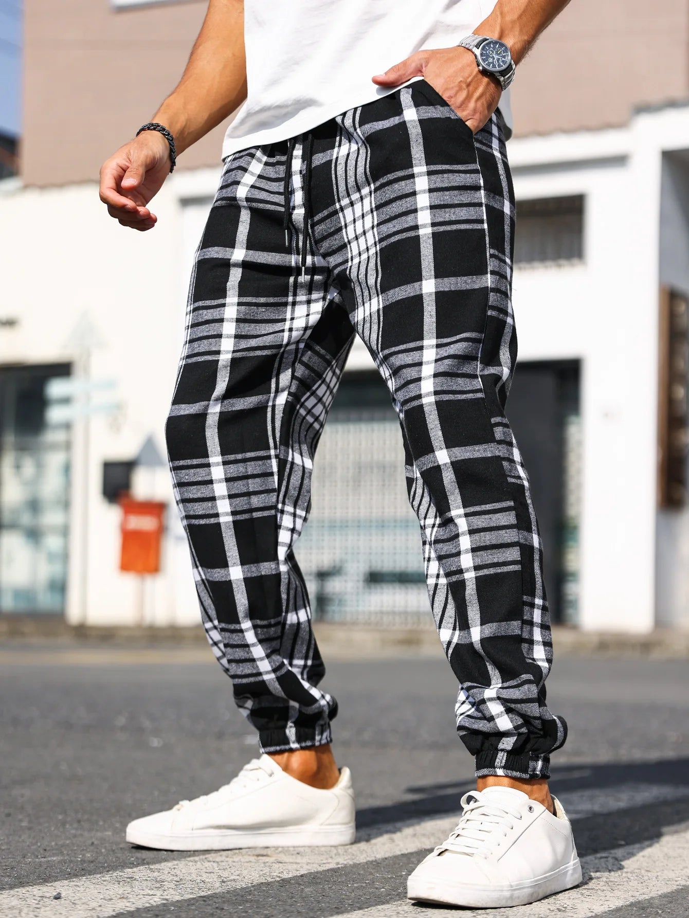 Patchwork Ankle Sweatpants