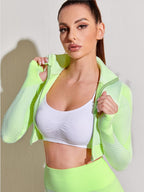 Polyester Long Sleeve True-To-Size Fit Two-Piece Yoga Set