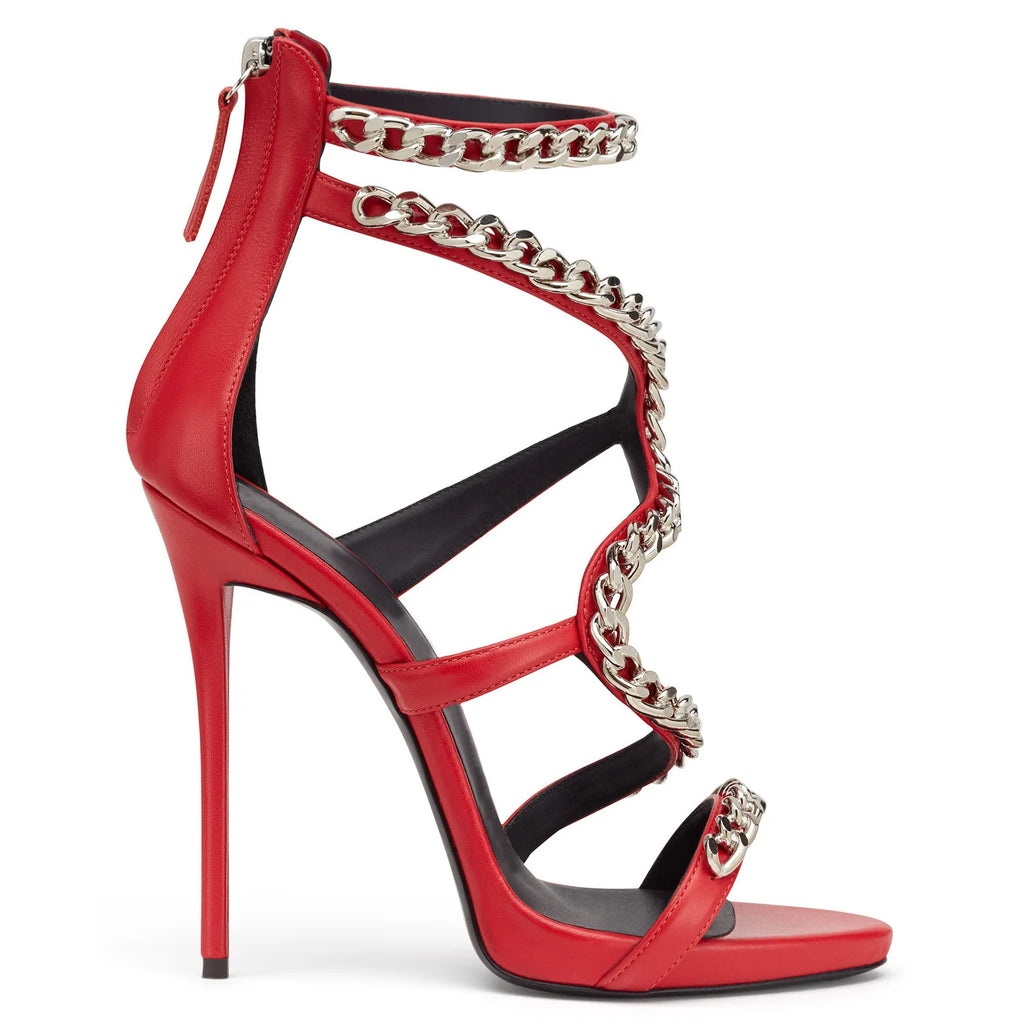 Red Chain Stiletto Heels