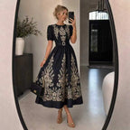 Floral Print Puff-Sleeve Maxi Dress