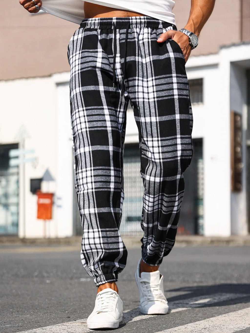 Patchwork Ankle Sweatpants