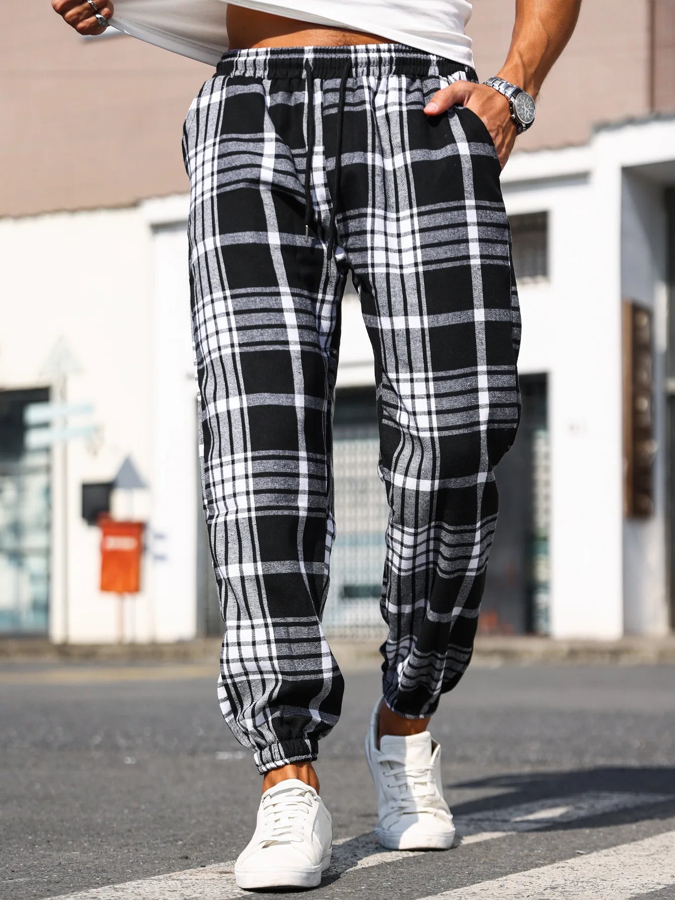 Patchwork Ankle Sweatpants