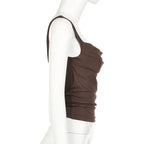 Streetwear Broadcloth Solid Tank Top