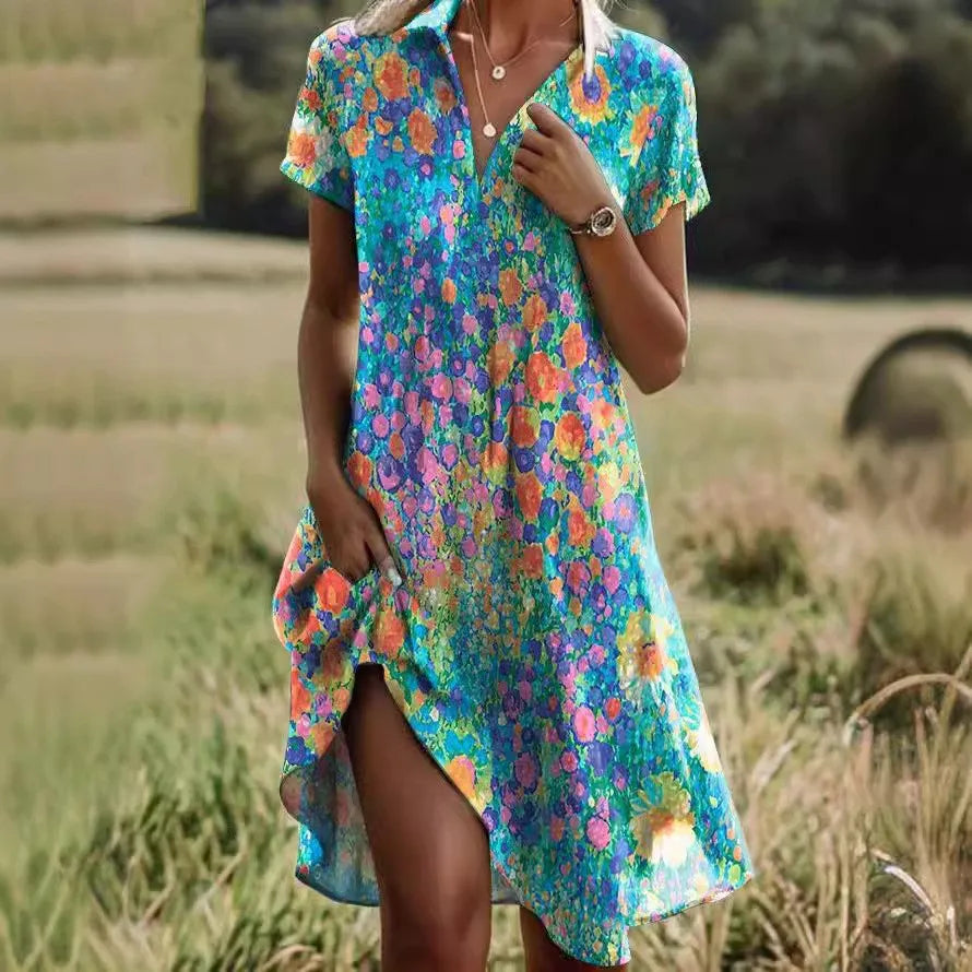 Floral Bohemian Summer Maxi Dress
