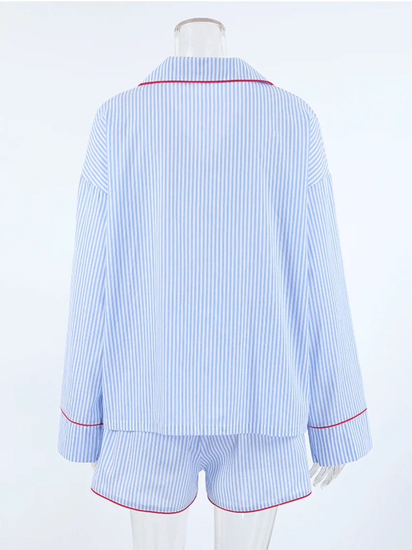 Striped Cotton Long Sleeve Pajama Set
