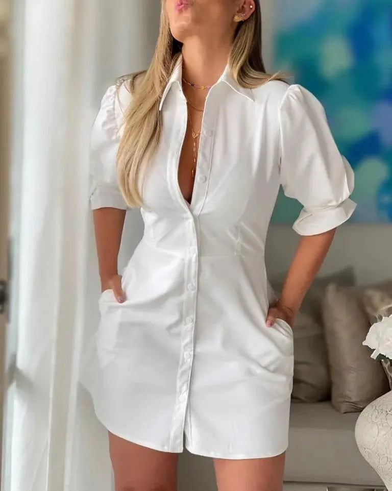 White Shirt Mini Dress