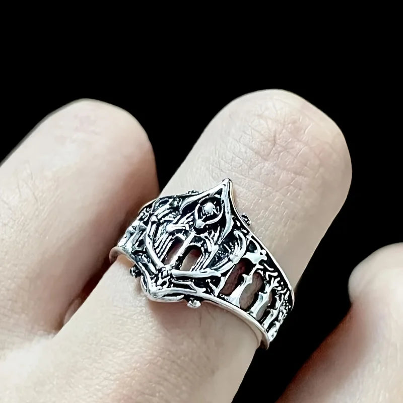 Gothic Openwork Wide-Band Ring