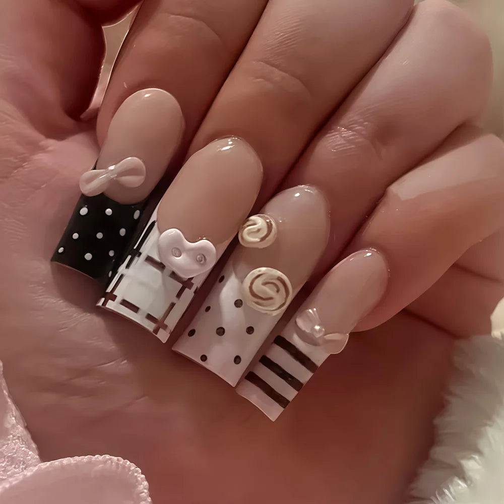 Gothic False Nails Dark Red