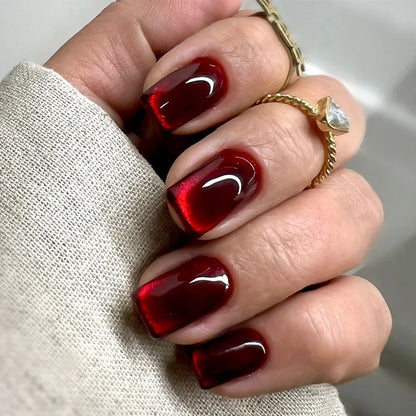Elegant Short Red Nails