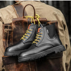 MaiJiaKa Flat-Heel Leather Boots