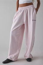 Mid Waist Wide Leg Casual Pants